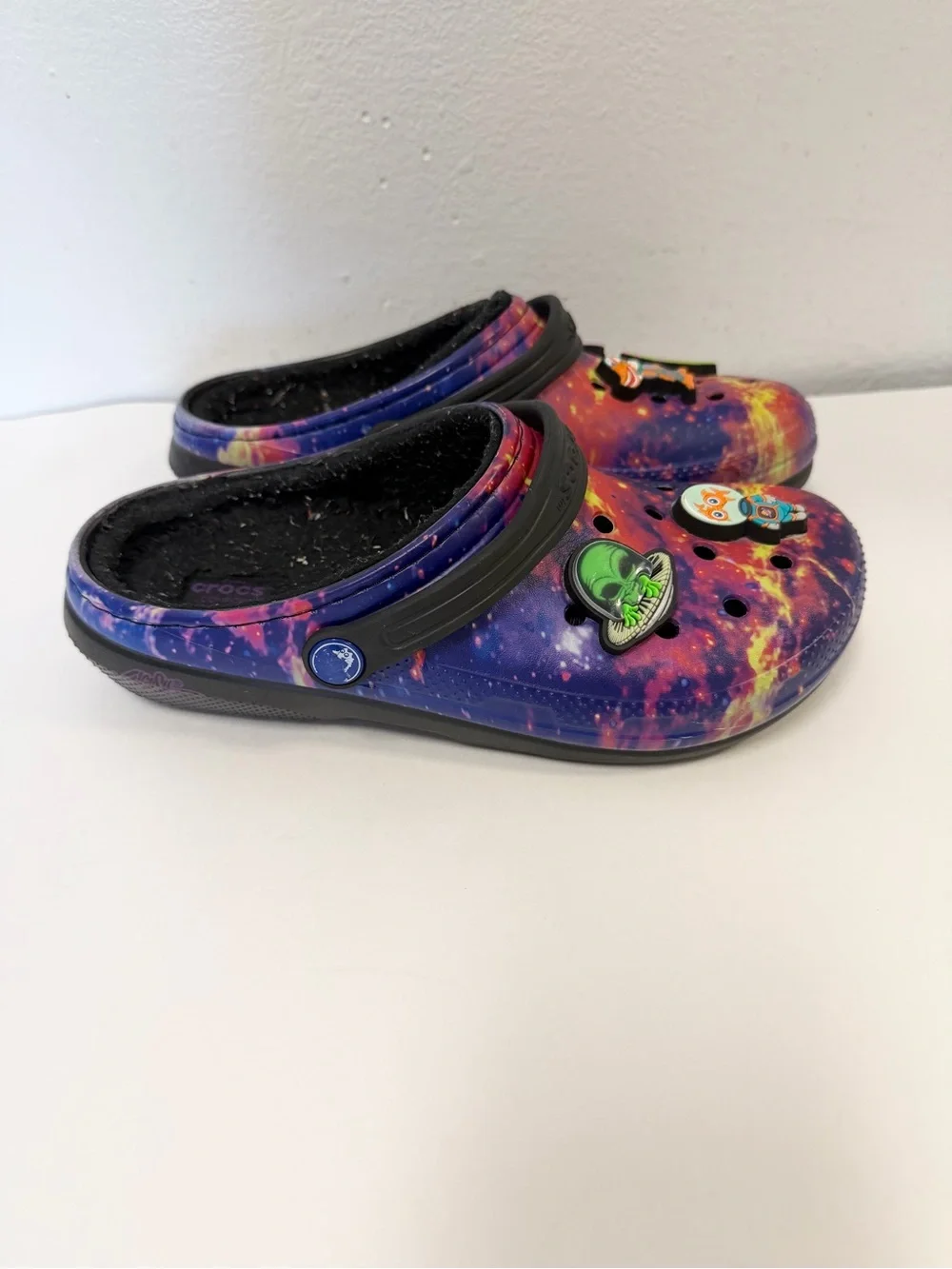 CROCS Kids Galaxy Nebula Clogs with Space Jibbitz - Purple/Orange